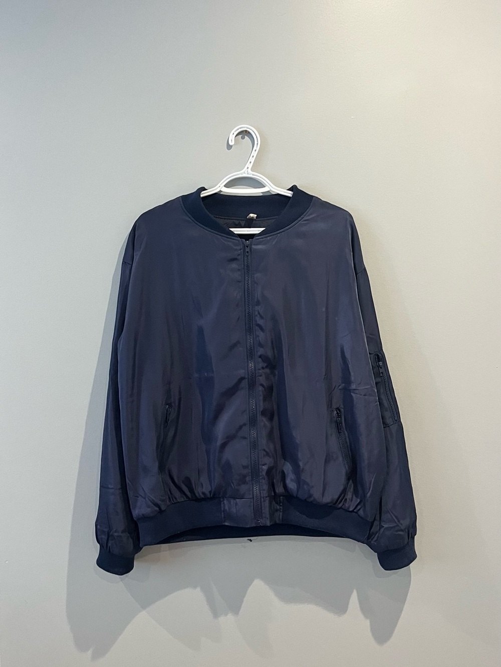Navy Bomber Jacket for Women - Classic Lightweight Style